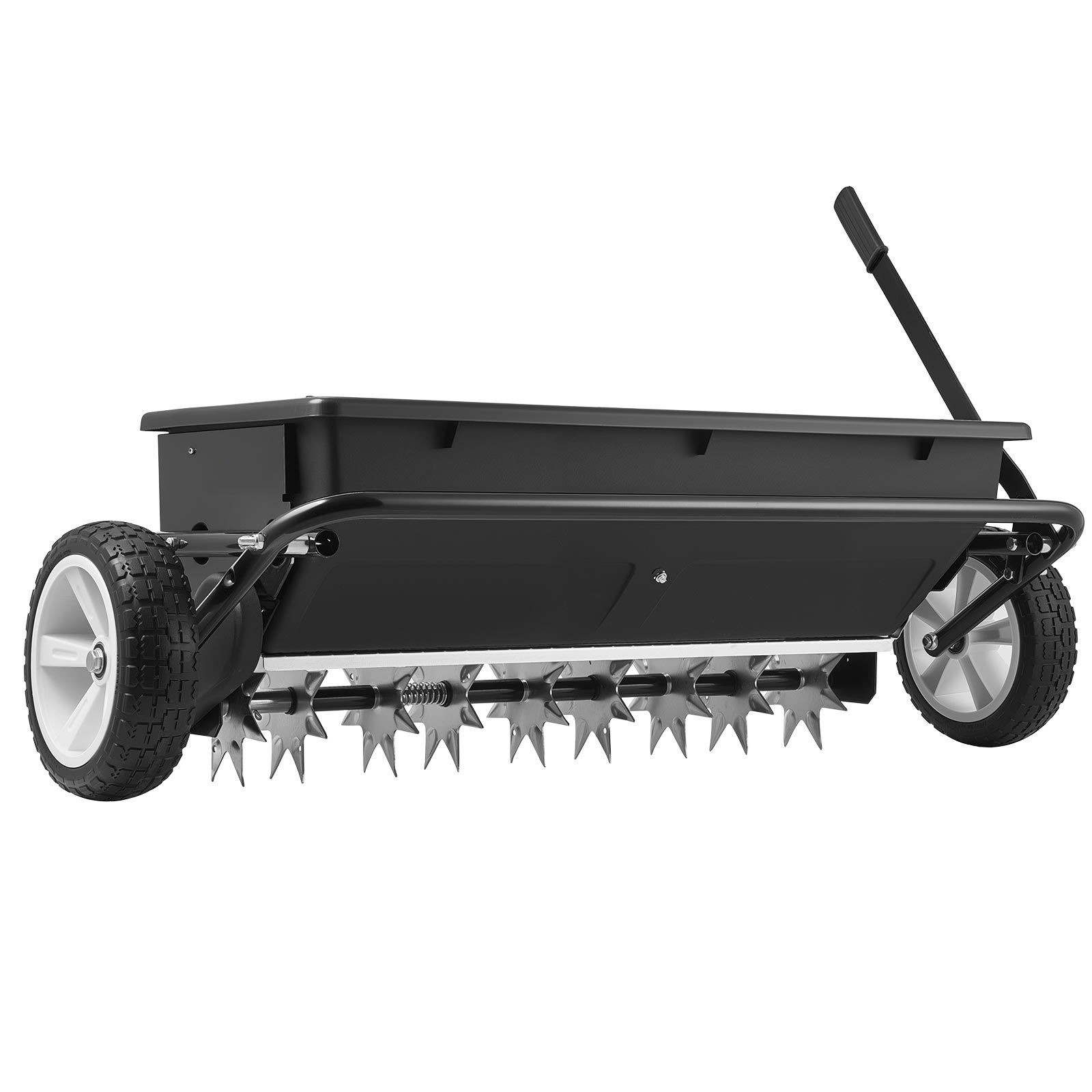 Mophorn Anhänger-rasenlüfter Mit 81 Cm Arbeitsbreite, Streuwagen Mit Universalkupplung, Gartensämaschine Und Bodenbelüfter Mit 45 Kg Fassungsvermögen Sowie 10-zoll-rädern, Geeignet Für Atvs Und Utvs