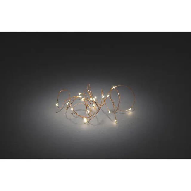 Konstsmide Micro LED Lichterkette 20 warmweiße LEDs kupferfarbener Draht innen