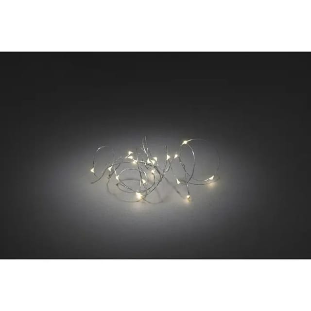 Konstsmide Micro LED Lichterkette 20 warmweiße LEDs silberfarbener Draht innen