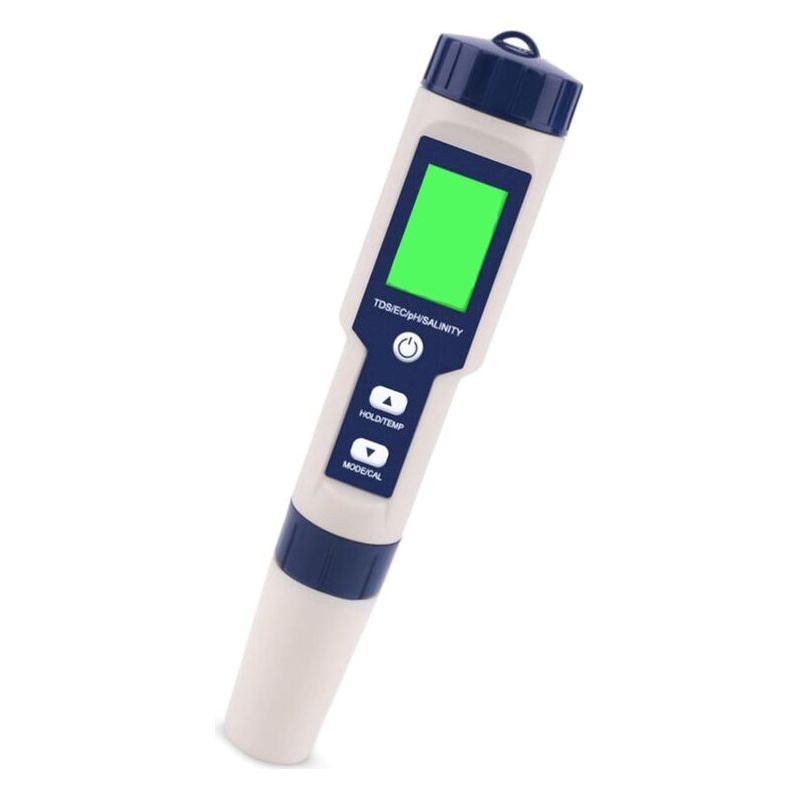 Ph-meter – Tds-, Ec-, Salzgehalts- Und Temperaturmessgerät – Lcd-anzeige – Ip67 Wasserdicht – Für Aquarien, Pools, Hydrokultur Und Trinkwasser – 1 Stück