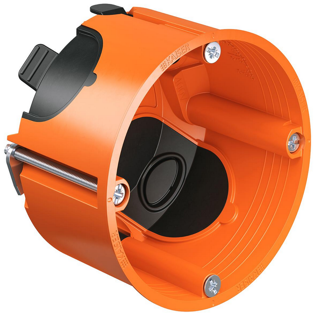 Kaiser Hohlwanddose 9263-22 Luftdicht Ø 68 mm Orange-Schwarz Pack 25 Stück