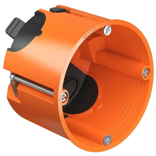 Kaiser Hohlwanddose 9264-22 Luftdicht Ø 62 mm Orange-Schwarz Pack 25 Stück