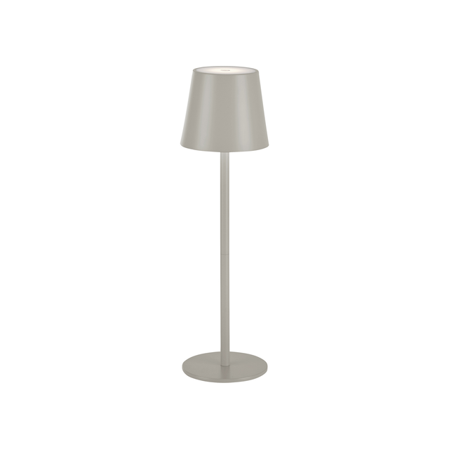 Just Light. LED-Akku-Tischleuchte Euria Greige 37 cm x Ø 110