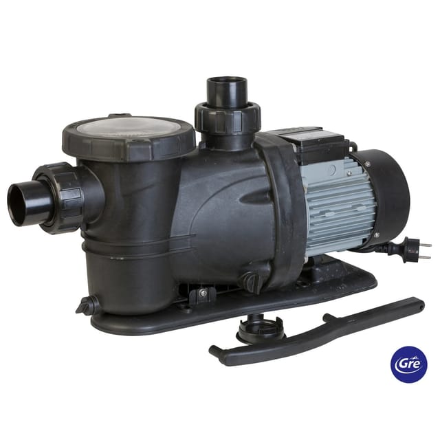 Gre Pool-Filterpumpe Selbstansaugende 3/4 PS für bis 17 m³/h Schwarz