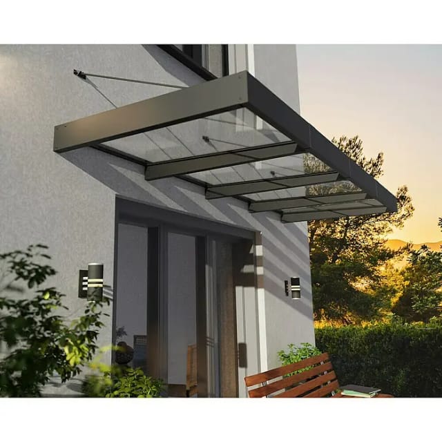 Canopia Vordach Sophia XL 3,8 m x 1,4 m Schwarz-Transparent