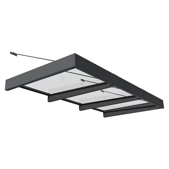 Canopia Vordach Sophia XL 2,8 m x 1,4 m Schwarz-Transparent