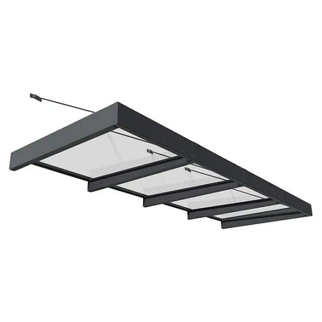 Canopia Vordach Sophia XL 4,7 m x 1,4 m Schwarz-Transparent