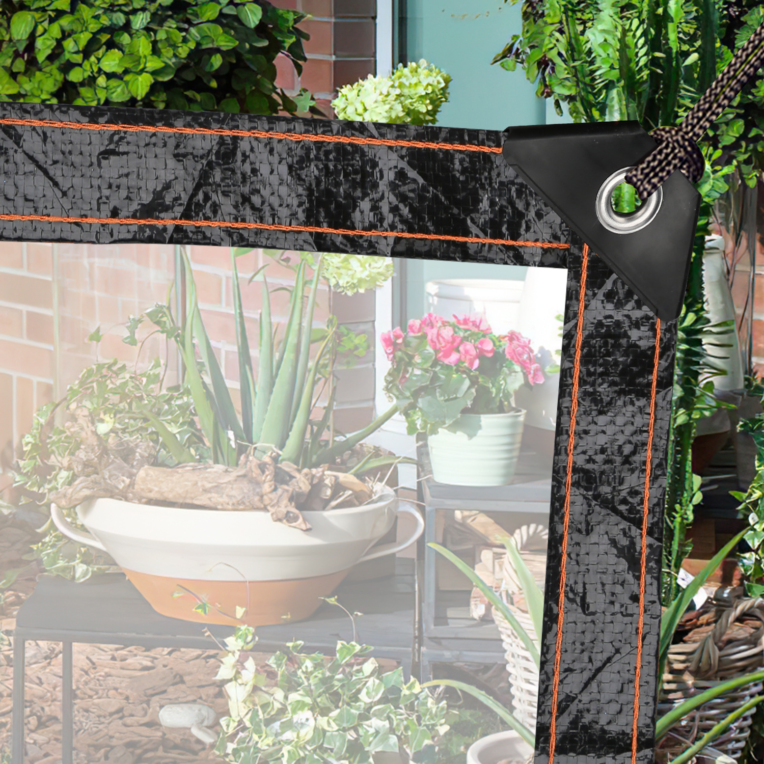 Randaco 2x Lona Transparente Impermeable Con Ojales Antioxidantes Para Jardín Y Terraza, 2 × 5 M