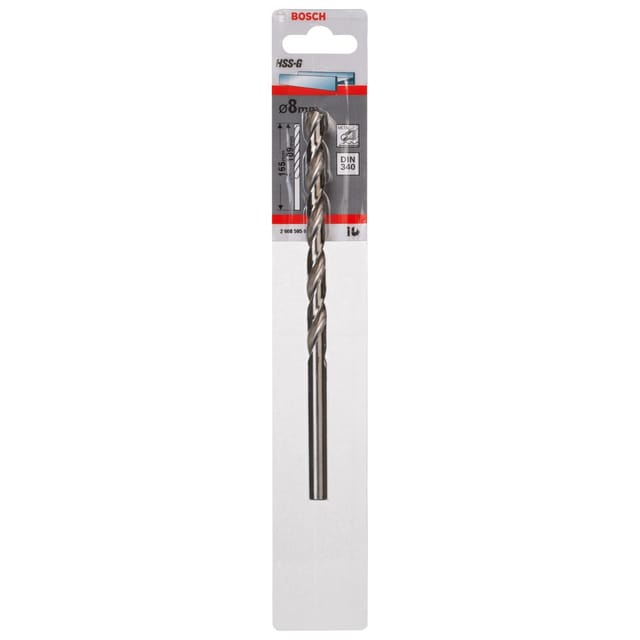 Bosch HSS-Metallbohrer DIN 340 8 mm x 109 mm x 165 mm