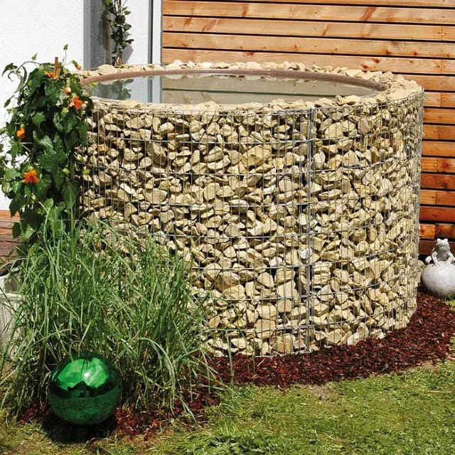 Gabionen-Wasserfass 750, 80 cm x Ø 130 cm