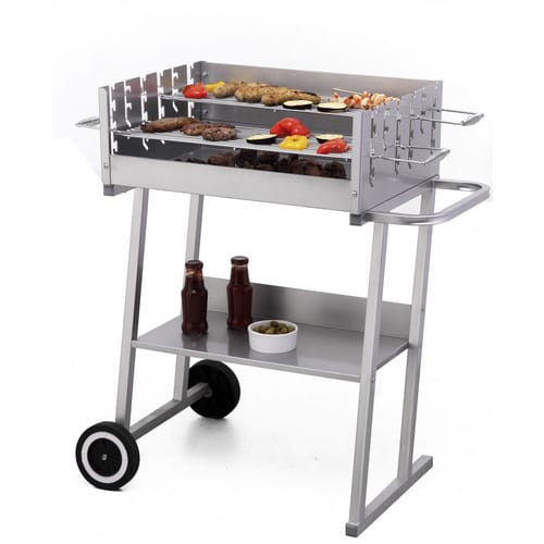 tepro Grillwagen Pasadena Holzkohlengrill 84 x 90 x 52 cm (B x H x T) Silber