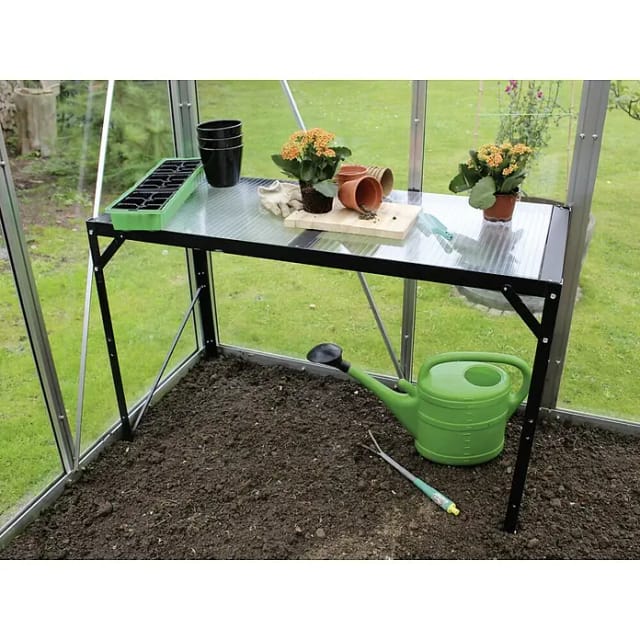 Alutisch 1 Ablagefläche HKP 121 cm x 54 cm Schwarz
