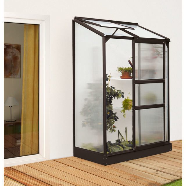 Anlehn-Gewächshaus Ida 900 HKP 4 mm Schwarz