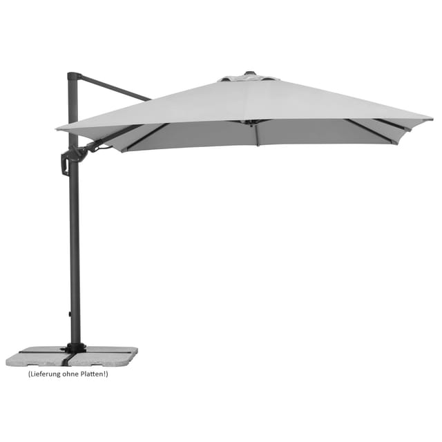 Schneider Ampelschirm 300 cm x 300 cm Silbergrau mit Dreh- & Neigungsfunktion