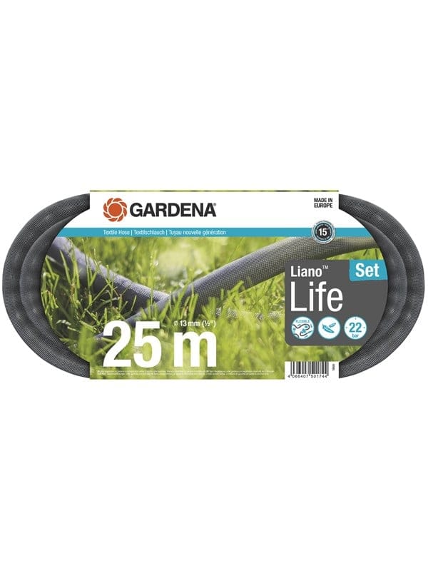 Gardena Liano™ Life 25 m Set mit Gartenschlauch, Spritze und mehr 13 mm (1/2 Zoll)
