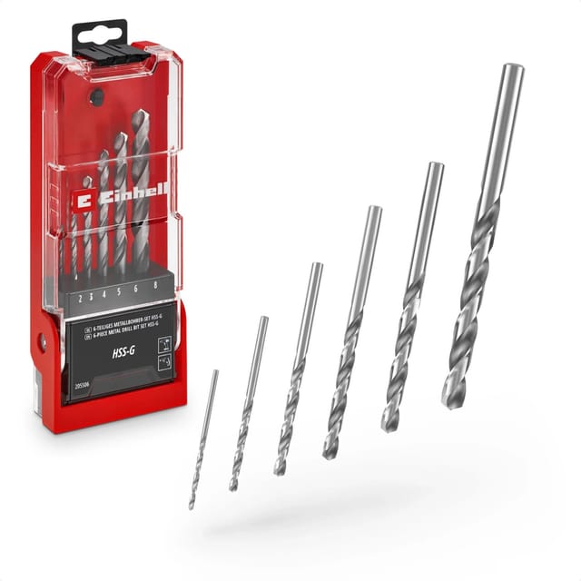 Einhell Metallbohrer-Set HSS-G 6-teilig Ø 2 mm - 8 mm