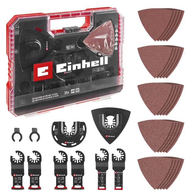 Einhell Multitool-Set XL Plus-Case mit Universalaufnahme für Holz 35-teilig