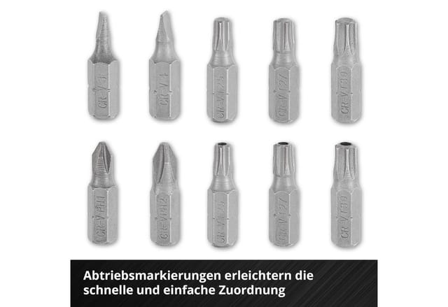 Einhell Bit-Set CrV-Stahl mit Gürtelclip 32-teilig