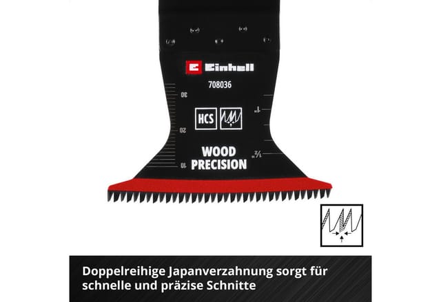 Einhell Tauchsägeblatt HCS und Japanzahnung Curved 65 mm x 42 mm