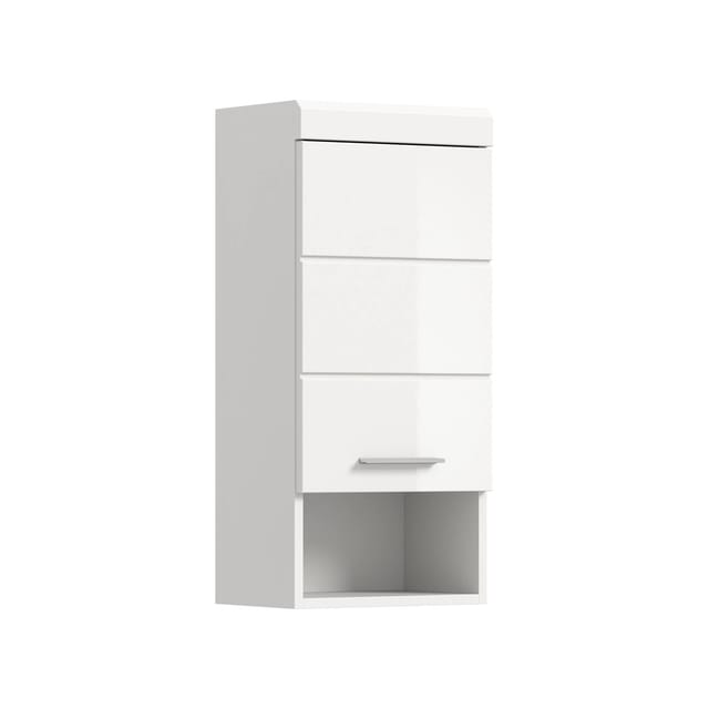 Hängeschrank 37 cm x 79 cm x 24 cm Front Weiß Hochglanz FSC®