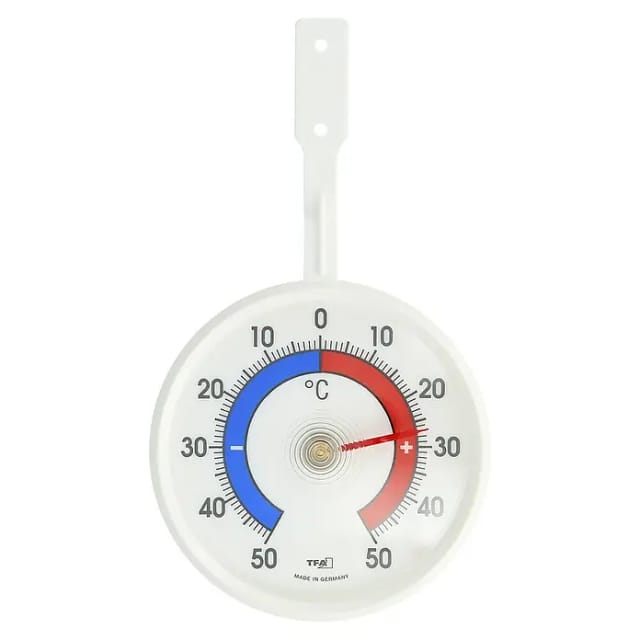 TFA Fenster-Thermometer mit Befestigungsmaterial Weiß