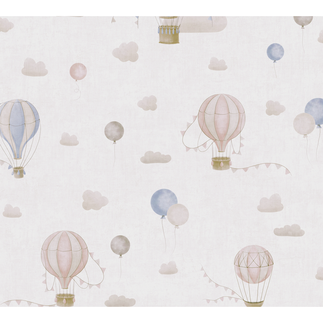 A.S. Creation Vliestapete Ballons 10,05 m x 0,53 m Blau-Rosa-Creme FSC®