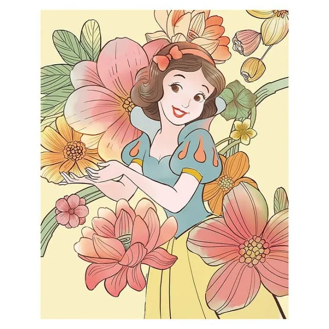 Komar Wandbild Snow White Flowers 40 x 50 cm