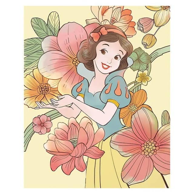Komar Wandbild Snow White Flowers 30 x 40 cm