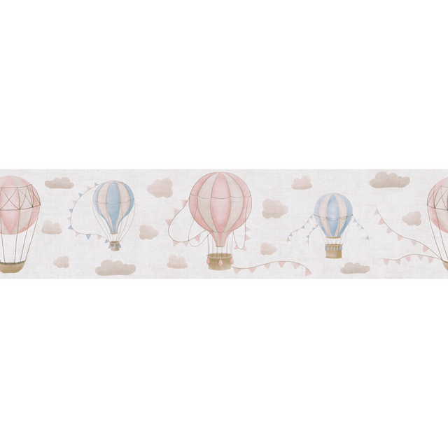 A.S. Creation Vlies-Bordüre Ballons 5 m x 0,13 m Beige-Rosa-Blau FSC®