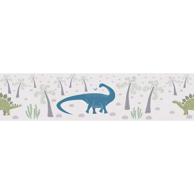 A.S. Creation Vlies-Bordüre Dinos 5 m x 0,13 m Blau-Bunt-Grün FSC®