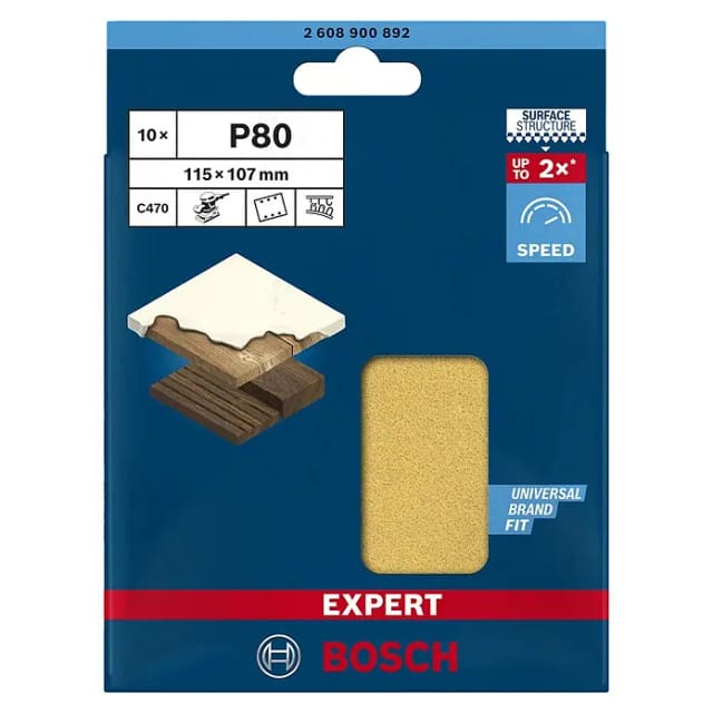 Bosch Expert Schleifblatt C470 115 mm x 107 mm K80 10 Stück