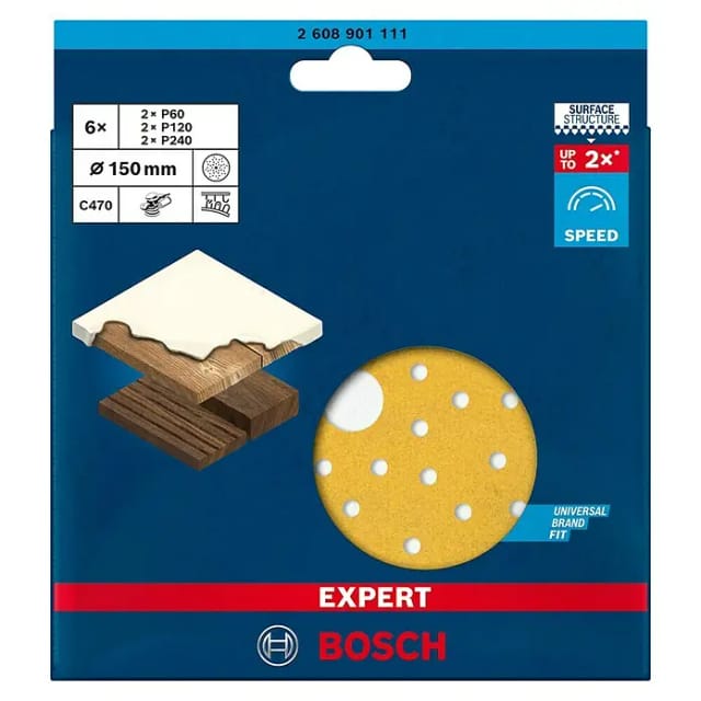 Bosch Expert Schleifblatt C470 Ø 150 mm K60-240 6-tlg.
