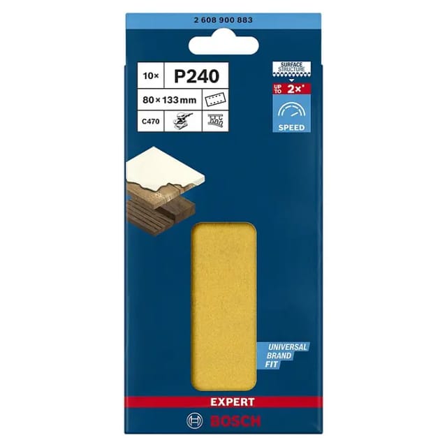 Bosch Expert Schleifblatt C470 80 mm x 133 mm K240 10 Stück