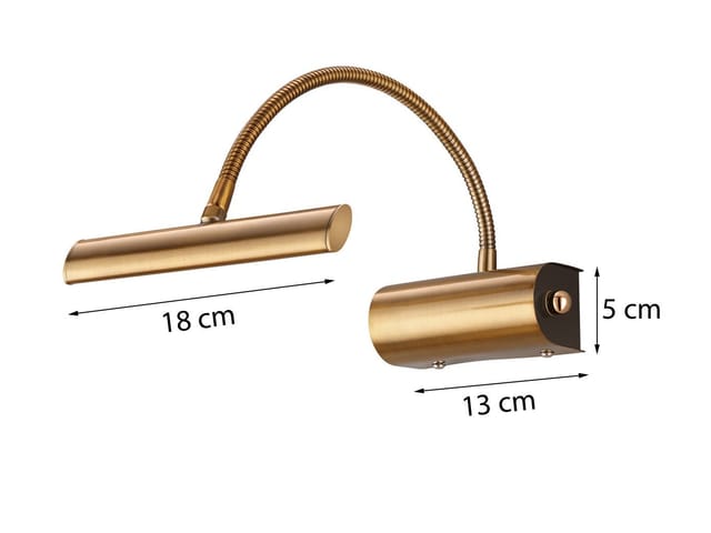 Trio LED-Wandleuchte Curtis Altmessing Dimmer und Flexarm
