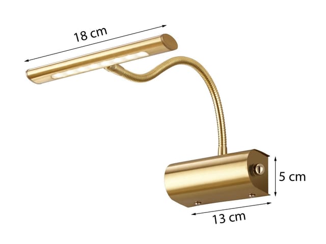 Trio LED-Wandleuchte Curtis Messing matt Dimmer und Flexarm
