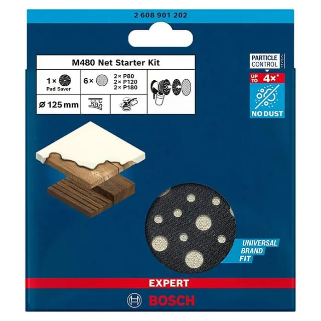 Bosch Expert Netzschleifblatt-Set M480 Ø 125 mm K80-180 7-teilig