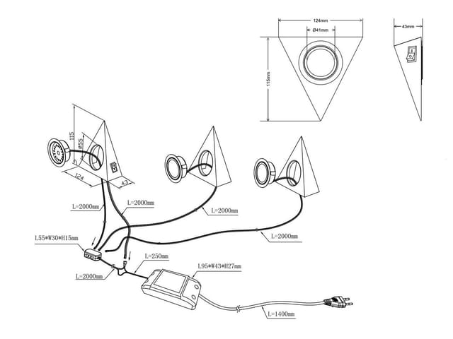 Trio LED-Unterbauleuchten 3er-Set Nickel matt