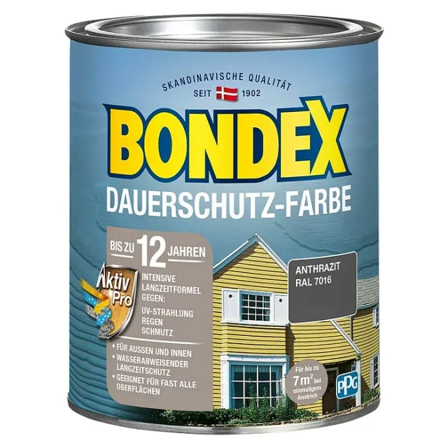 Bondex Dauerschutz-Farbe Anthrazit-Schiefer 750 ml