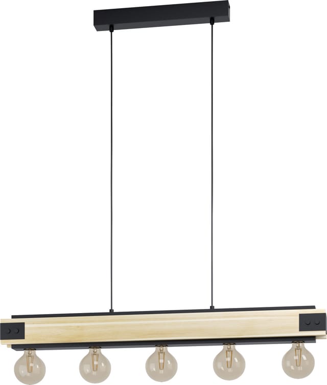Eglo Pendelleuchte Layham Braun-Schwarz Ø 85 cm x 110 cm 5-flammig