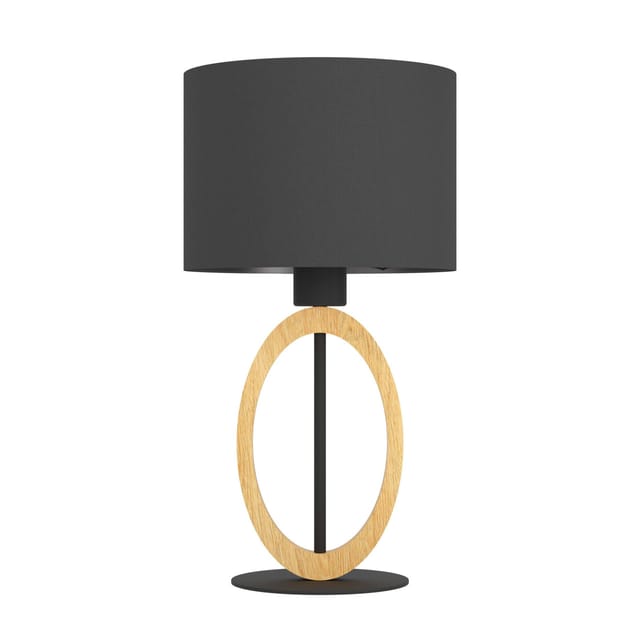 Eglo Tischleuchte Basildon 1 Schwarz-Braun Ø 23 cm x 42,5 cm 1-flammig