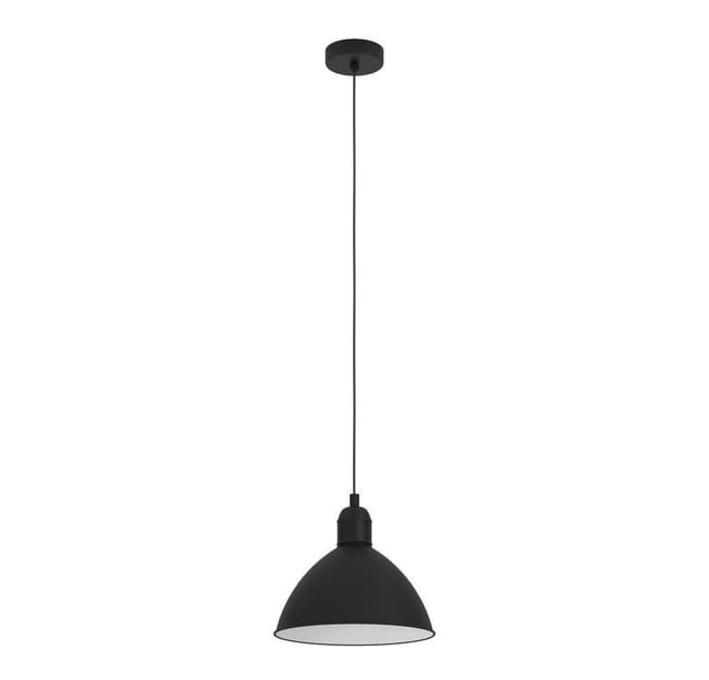Eglo Pendelleuchte Priddy Schwarz - Weiß Ø 30,5 cm x 110 cm 1-flammig