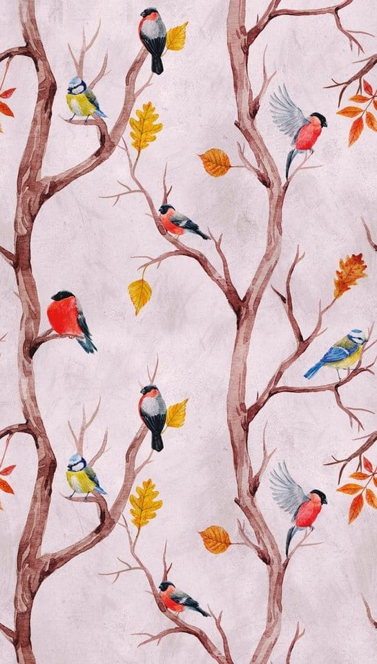 A.S. Création Fototapete Vlies Vögel Baum Äste 159 cm x 280 cm Rosa FSC®