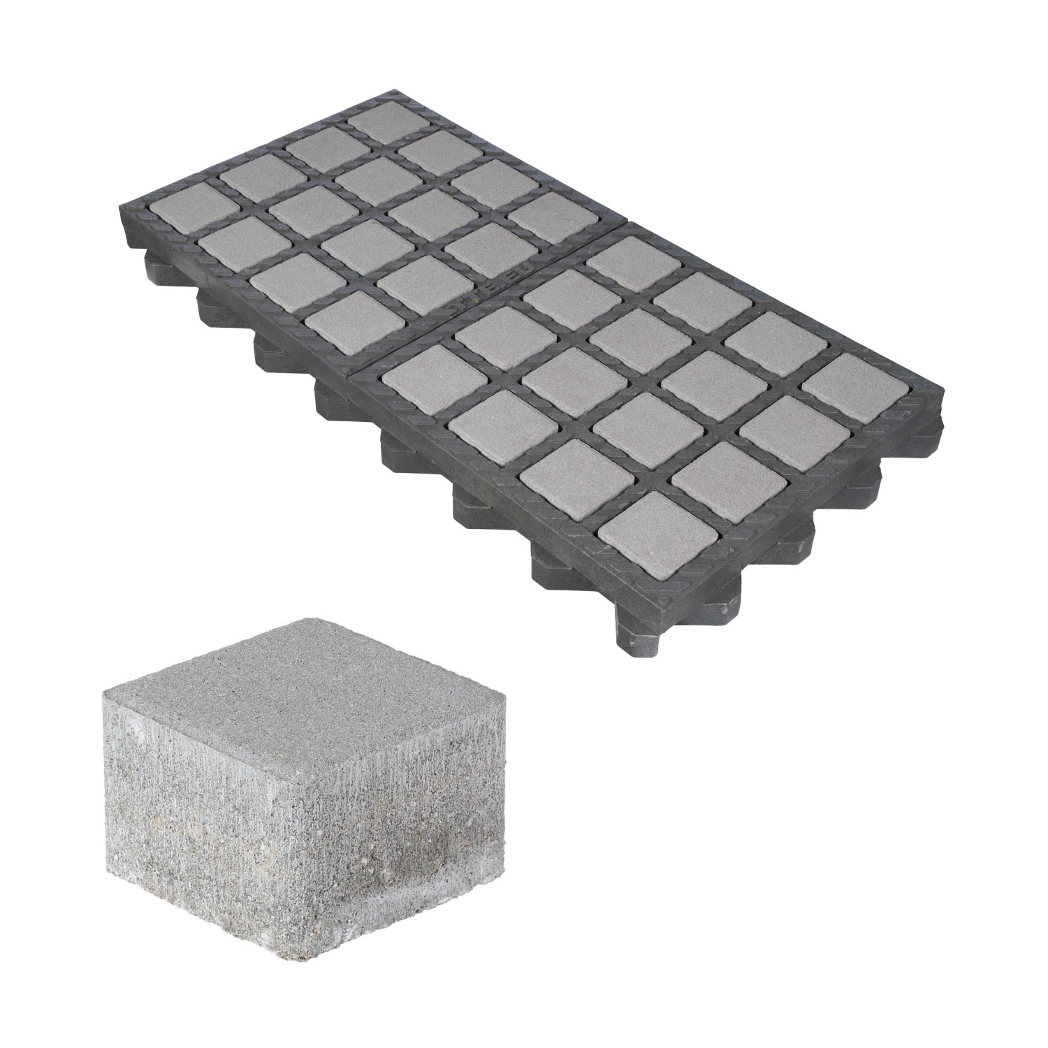HL Drainpflaster Füllstein 7,4 cm x 7,4 cm x 4,9 cm Steingrau