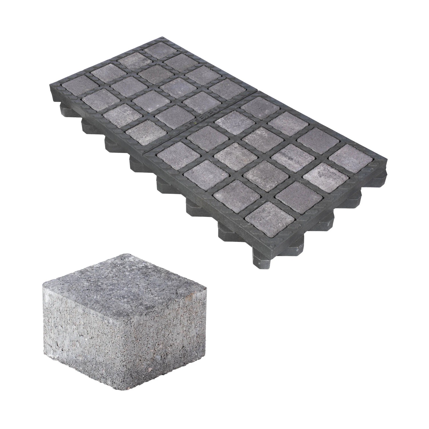 HL Drainpflaster Füllstein 7,4 cm x 7,4 cm x 4,9 cm Anthrazit-Mix