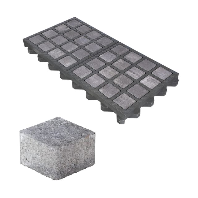 HL Drainpflaster Füllstein 7,4 cm x 7,4 cm x 4,9 cm Anthrazit-Mix