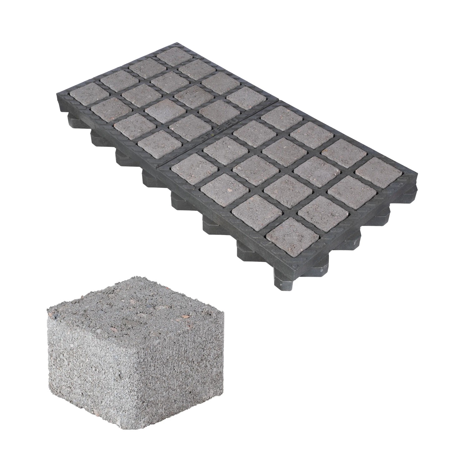 HL Drainpflaster Füllstein GRIP 7,4 cm x 7,4 cm x 5,1 cm Steingrau
