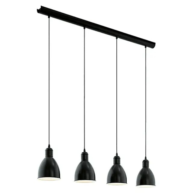 Eglo Pendelleuchte Priddy Schwarz - Weiß 110 cm x 15,5 cm x 97,5 cm 4-flammig