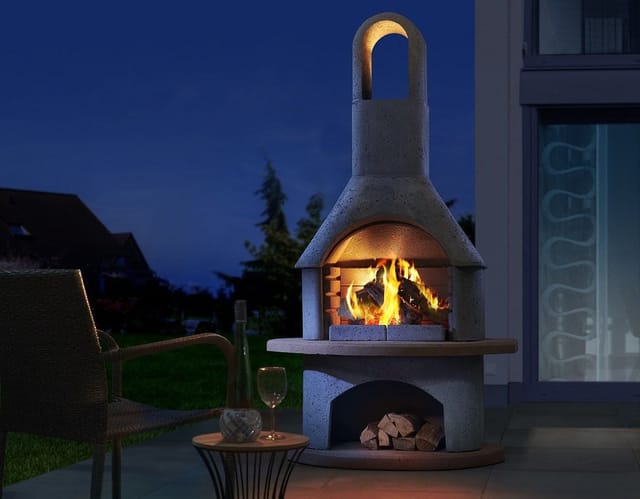 Buschbeck Grillkamin Carmen Grau-Terrakotta