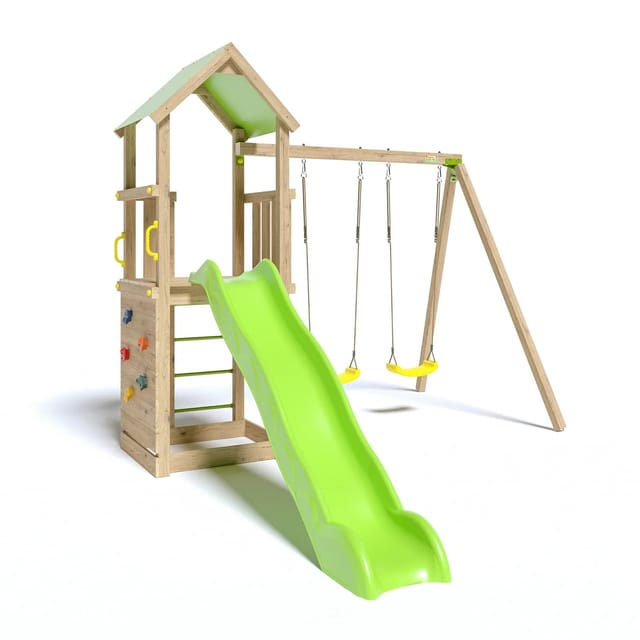 Trigano Spielturm Smart Xperience mit Rutsche Sandkasten Kletterwand & Schaukel