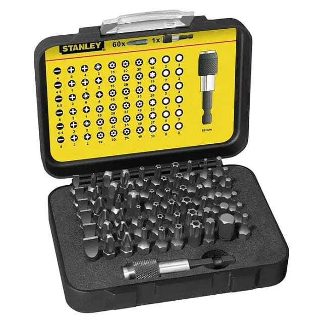 Stanley Bit-Sortiment 1/4 Zoll mit magnetischem Bithalter 61-tlg. 1-13-902